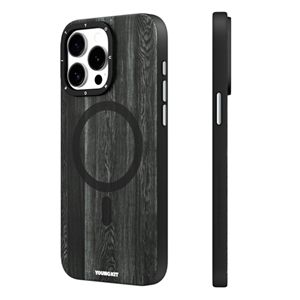 قاب YOUNGKIT یانگکیت Black Wooden Texture Magsafe Series مناسب برای Apple iPhone 15 Pro