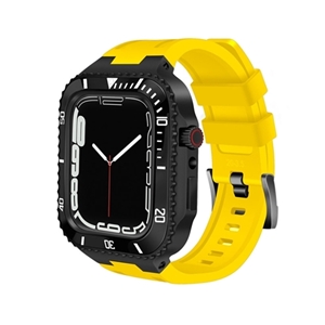 بند و گارد اپل واچ سری لاکچری Luxury Metal Cases Fullbody Protection Silicone apple Watch 44/45 mm