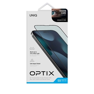 گلس آنتی بلوری یونیک برای گوشی آیفون 14 پرو مدل UNIQ OPTIX VISION CARE iPhone 14 Pro