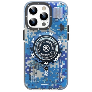 قاب YOUNGKIT یانگکیت Camouflage Circuit Strong Anti-Drop Impact Series Blue مناسب برای Apple iPhone 14