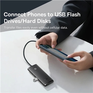 هاب 4 پورت بیسوس Baseus Hub Lite Series 4-Port USB-A HUB Adapter 4X USB 3.0 WKQX030001