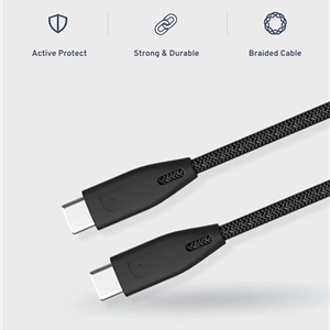 کابل دو سر تایپ سی 100 وات پاورولوژی Powerology Braided USB-C To USB-C Data Cable PBCC2BK