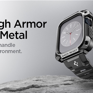 بند و کاور اپل واچ اسپیگن سایز 45 Spigen Tough Armor Pro Metal Apple Watch Series 9/8/7 Case