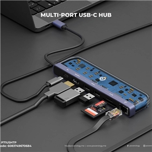 هاب 7 پورت USB-C پاورلوژی POWEROLOGY مدل P71USHTP