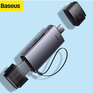 رم ریدر USB به اس دی کارت و میکرو اس دی بیسوس Baseus WKQX060013 USB-A to SD/TF