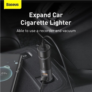 شارژر فندکی فست شارژ بیسوس Baseus Share Together With Cigarette Lighter U+U 120W CCBX-120U CCBT-D0G
