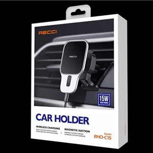 هولدر و شارژر بی سیم موبایل مگنتی داخل خودرو رسی Recci CAR HOLDER RHO-C15