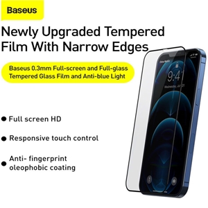 پک 2 تایی محافظ تمام صفحه بیسوس آیفون 12و12پرو Baseuse Tempered Glass Film For IP12/12 Pro SGAPIPH61P-KP01