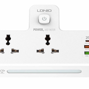 چند راهی برق و شارژر الدینیو LDNIO SC2311 QC3.0 PD3.0 Power Strip دارای 2 پورت USB یک پورت Type C