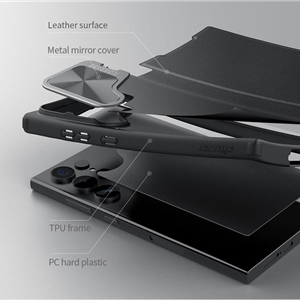 کیف کلاسوری نیلکین مدل Qin Prop Leather Classic Cloth مناسب برای گوشی موبایل سامسونگ Galaxy S24 Ultra