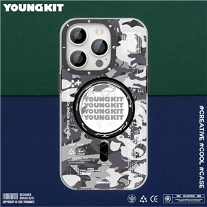 قاب YOUNGKIT یانگ کیت Apple iphone 12 Pro Max Camouflage Circuit Strong Anti-Drop Impact Series Gray