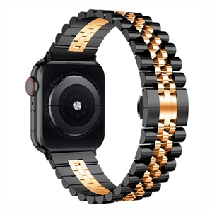بند اپل واچ رولکسی جیتک مدل G-Tech Butterfly Buckle Watch Band Strap BlackRose 38/40/41mm