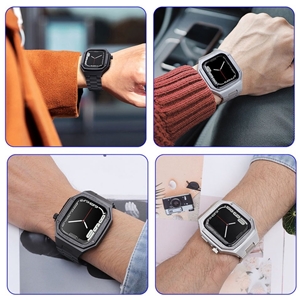 بند و گارد اپل واچ سری لاکچری Luxury Stainless Steel Protection apple Watch 44/45 mm