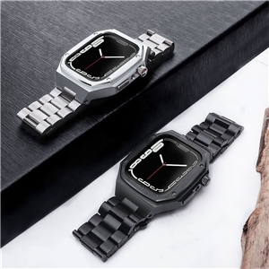 بند و گارد اپل واچ سری لاکچری Luxury Stainless Steel Protection apple Watch 44/45 mm