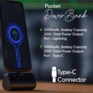 پاوربانک گرین لاین مدل Pocket-C با ظرفیت 5000 میلی‌آمپر ساعت