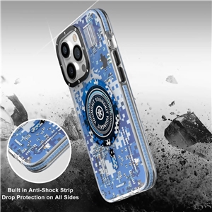 قاب YOUNGKIT یانگکیت Camouflage Circuit Strong Anti-Drop Impact Series Blue مناسب برای Apple iPhone 14