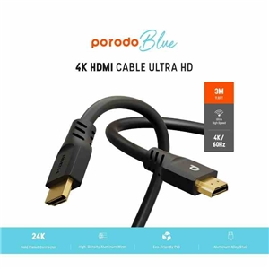 کابل HDMI پرودو Porodo 4K HDMI PB-HD4K3M-BK طول 3 متر
