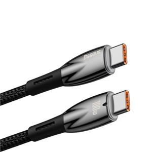 کابل دو سر تایپ سی 100 وات 1 متر بیسوس Baseus Glimmer Type-C To Type-C Fast Charging Data Cable CADH000701