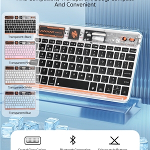 کیبورد بیسیم شفاف کوتسی coteci punk wireless keyboard transparent 84012