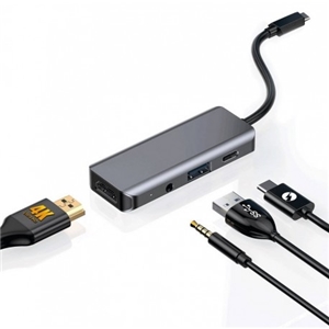 هاب 4 پورت پرودو Porodo 4 in 1 HDMI 4K USB-C Hub PD-41CHB-GY