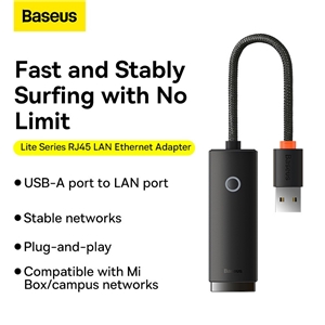 مبدل یواس‌بی به پورت شبکه 100Mbps بیسوس Baseus Ethernet Adapter USB to RJ45 LAN Port WKQX000001