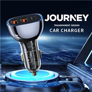 شارژر فندکی شفاف 93 وات رسی Recci Journey Transparent Car Charger RCC-N18