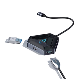هاب گیمینگ 6 پورت پرودو Porodo 6in1 4K HDMI USB-C Hub PDX529 توان 100 وات