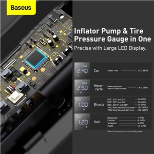 پمپ باد و چراغ‌قوه بیسوس Baseus Super Mini Inflator Pump CRCQ000001