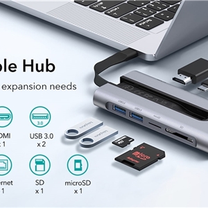 هاب USB-C مک بوک | ESR 8-in-1 Portable USB-C Hub