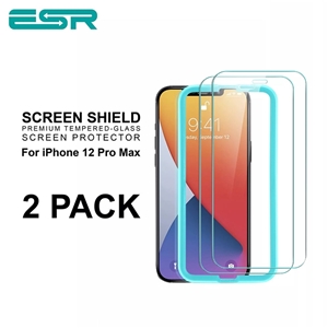 محافظ صفحه نمایش شیشه ای ESR آیفون 12 پرو مکس (بسته دو عددی) | ESR Screen Shield Tempered Glass Protector iPhone 12 Pro Max (2 Pack)