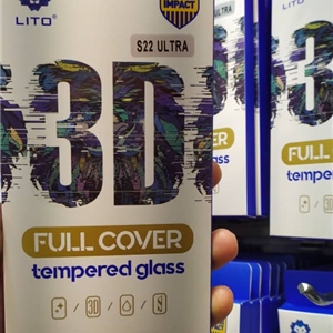 گلس تمام صفحه و دورچسب لیتو S22 Ultra سامسونگ Lito 3D Full Cover Tempered Glass