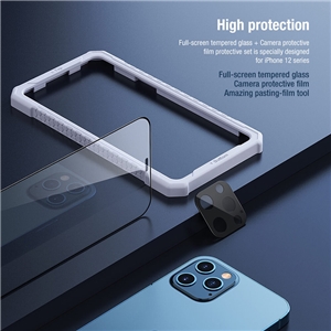 محافظ صفحه و گلس لنز دوربین نیلکین آیفون 12 پرو Nillkin Amazing 2-in-1 HD full screen protector for Apple iPhone 12 Pro