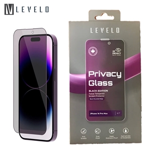 گلس توری دار پرایوسی مدل Levelo Tempered Screen Protector Privacy مناسب برای Apple iPhone 14 Pro