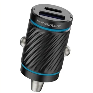 شارژر فندکی 36 وات دو پورت پاورلوژی Powerology Pico Dual-Port Car Charger PCCSR023BK