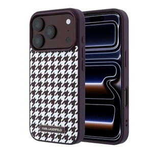 قاب برند کارل لاگرفلد مدل Karl Lagerfel Smooth PU Magsafe Houndstooth With Resin Logo مناسب برای Apple iPhone 18 Pro Max
