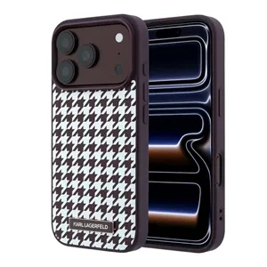 قاب برند کارل لاگرفلد مدل Karl Lagerfel Smooth PU Magsafe Houndstooth With Resin Logo مناسب برای Apple iPhone 18 Pro Max
