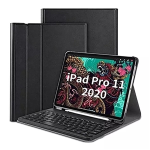 کیف چرمی وگان کیبورد دار آیپد پرو 11 2020 و 2021 گرین Green ipad Pro 11 2020/2021 Wireless Keyboard Premium Vegan Leather Case