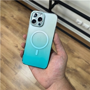 قاب کریستالی متال رینگ فیروزه ای به همراه مگ سیف مناسب برای Apple iPhone 13