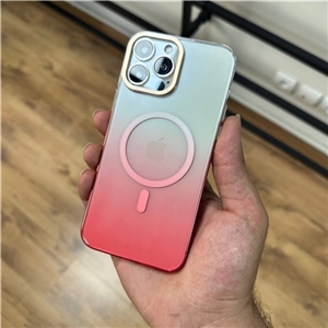 قاب کریستالی متال رینگ گلبهی به همراه مگ سیف مناسب برای Apple iPhone 13 Pro Max