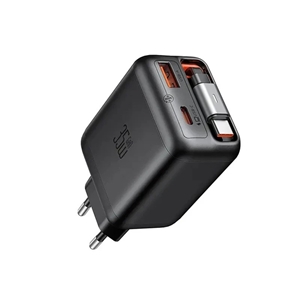 آداپتور دو پورت 35وات با کابل جمع شونده تایپ سی مک دودو Mcdodo FreeGO Charger CH-1280