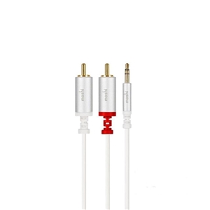 مبدل جک 3.5 میلیمتری به استریو RCA برند موشی Moshi RCA Stereo Cable 3.5mm to 1.8m White