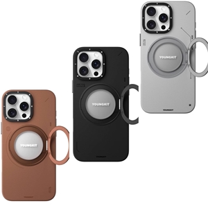 قاب یانگکیت مدل Youngkit Leather 360 Rotation Ring Stand Case magsafe مناسب برای Apple iPhone 15 Pro