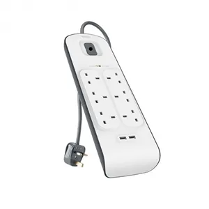چندراهی برق بلکین 6 پورت به همراه 2 پورت USB مدل Usb Surge Protection BSV604AR2M Belkin Usb Surge Protection BSV604AR2M