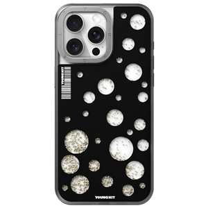 قاب YOUNGKIT یانگکیت Black Polka Dots Quicksand Magsafe Series مناسب برای Apple iPhone 15 Pro