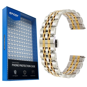 بند اپیکوی مدل StainLess-20mm Dual مناسب برای ساعت هوشمند سامسونگ Galaxy Watch 4/5/6/ َActive1/2