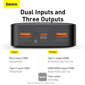 پاوربانک 1000 بیسوس 20Wوات Baseus Bipow Digital Display PPBD10K-X