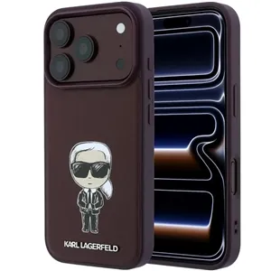 قاب برند کارل لاگرفلد مدل Karl Lagerfel Smooth PU Ikonik Sketch Hard Cover مناسب برای Apple iPhone 18 Pro