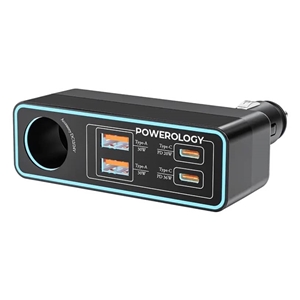 شارژر فندکی برند پاورولوژی مدل Powerology Brio 125W Multi-Port Car Charger