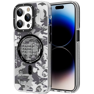 قاب YOUNGKIT یانگ کیت Apple iphone 14 Pro Camouflage Circuit Strong Anti-Drop Impact Series Gray