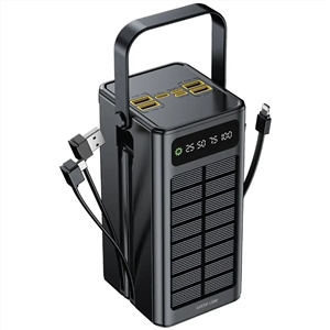 پاوربانک خورشیدی گرین لاین 60000 مدل Solar X با توان 22.5 وات و کابل متصل